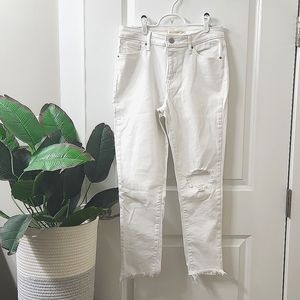 Levi's 721, 29, High Rise Skinny, White, Distressed, Ankle Denimn